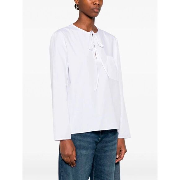 Cuantico Women Shirt With Ribbon Collar